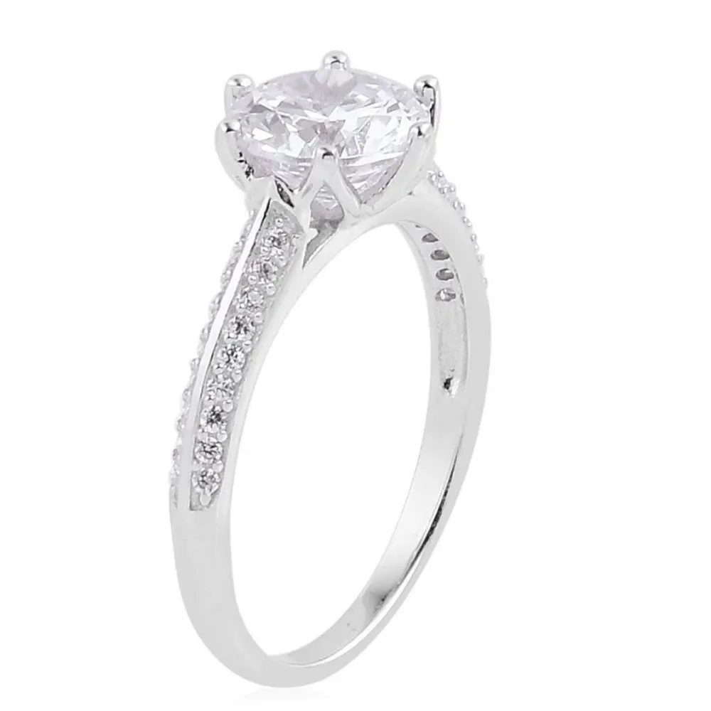 Simulated Diamond Ring Earring Set Sterling Size 8